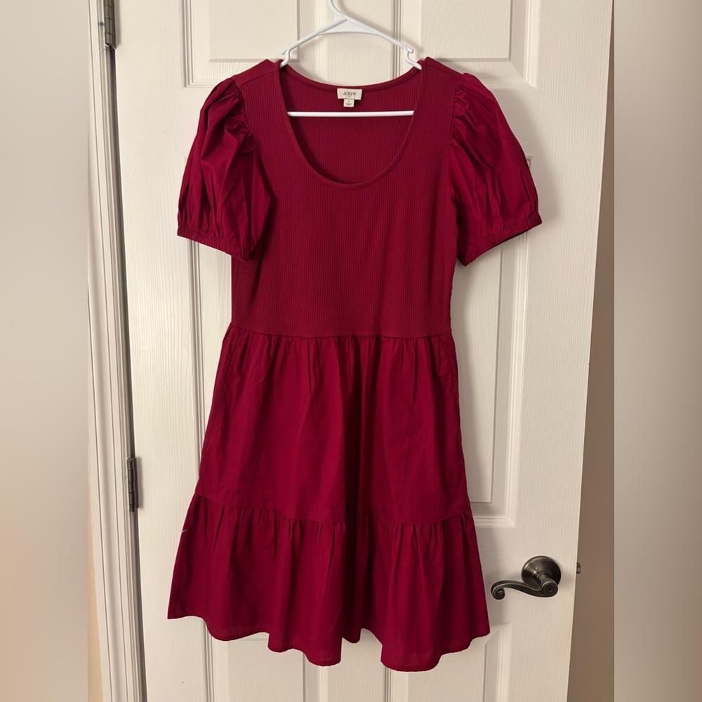 J Crew size small, new without tags, burgundy dress
